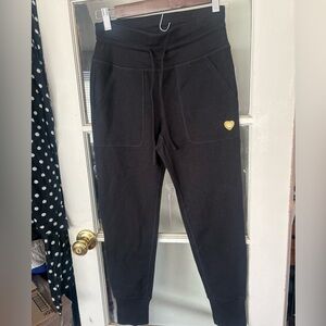 BOBS from Skechers Black Joggers with Gold Heart